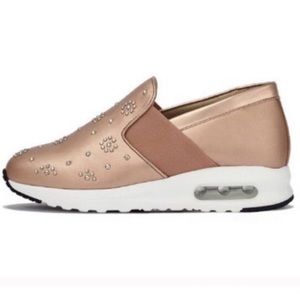 NWT! Rose Gold & Silver Studs Slip-On Sneakers